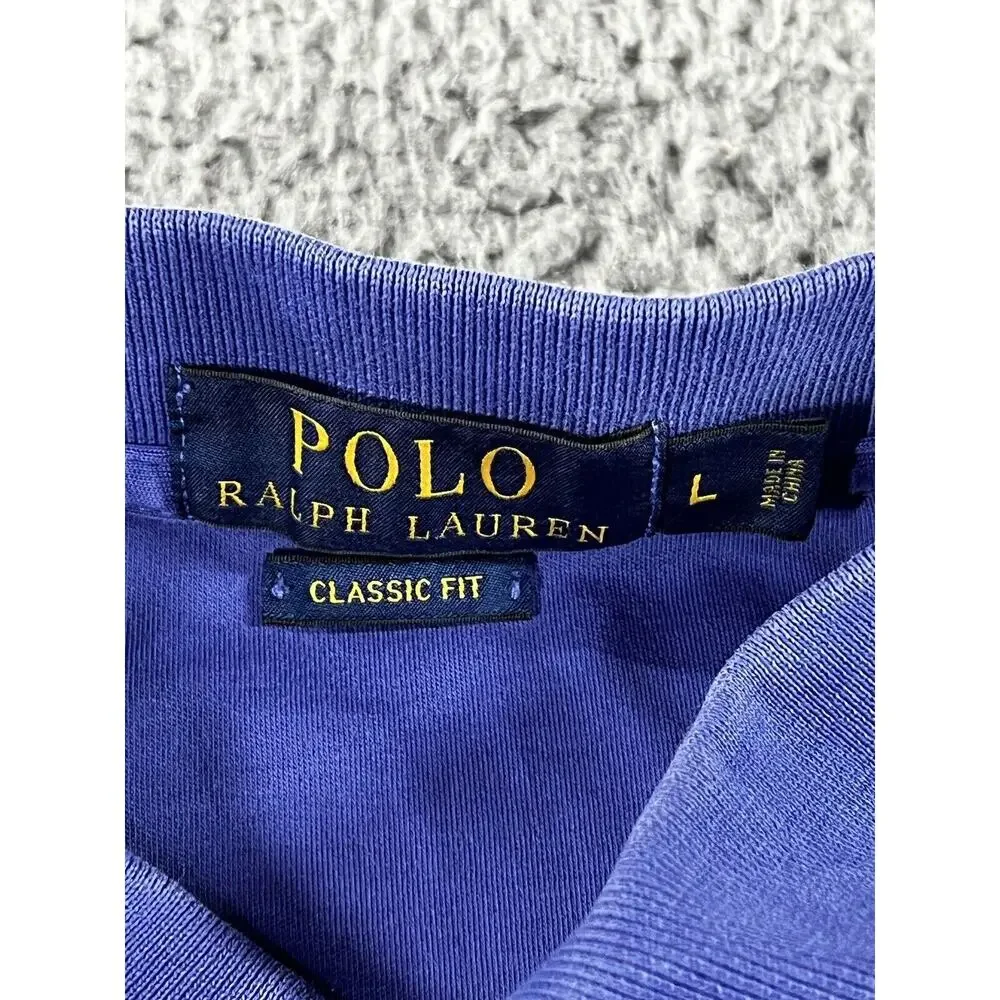 Ralph Lauren Polo Shirt Men Large Flesh Pony‎ Classic Fit Soft Touch Preppy